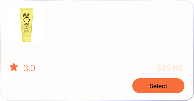 Recommended sunscreen option 1