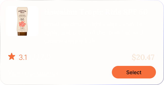 Recommended sunscreen option 3