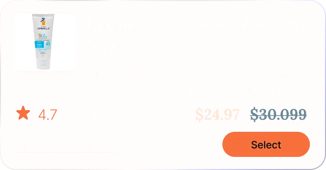 Recommended sunscreen option 1