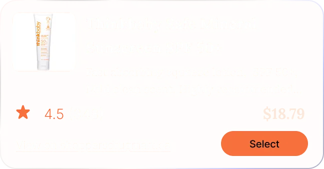 Recommended sunscreen option 3